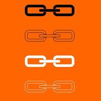 Chain link icon white black color vector illustration image flat style