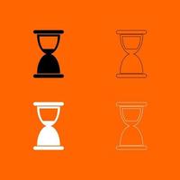 Hourglass black and white set icon vector