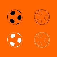 Soccer ball black and white set icon . vector