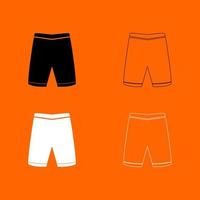 Shorts black and white set icon . vector