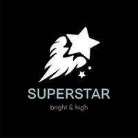 Flying star simple vector logo concept