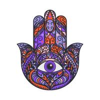 Hamsa Fatima Hand Tradition Amulet Colored Symbol vector