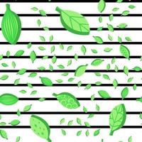 Green stylized leaves color seamless vector pattern