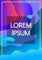 Abstract fluid shapes with frame borders futuristic background vector