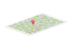 3D Isometric Map Pointer On Blue Background vector