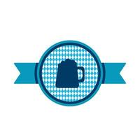 Oktoberfest simple ribbon with beer mug vector