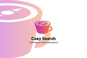 Cozy search flat vector logo template