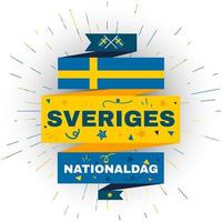 National day of Sweden. Independence holiday card vector