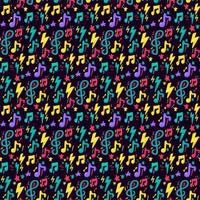 Colorful Design Musical Note Flat Seamless Pattern vector