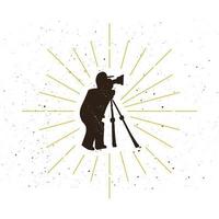 Retro photographer silhouette logo vector