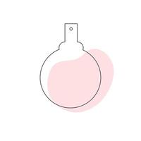 Delicate perfume bottle in the style of flat lines. Cosmetic product. vector