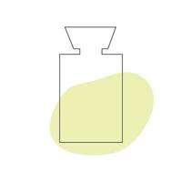 Delicate perfume bottle in the style of flat lines. Cosmetic product. vector