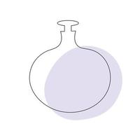 Delicate perfume bottle in the style of flat lines. Cosmetic product. vector