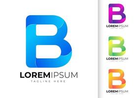 plantilla de diseño de logotipo de letra b. tipografía b moderna y creativa y degradado colorido vector