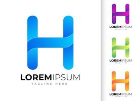 plantilla de diseño de logotipo letra h. tipografía creativa moderna de moda h y degradado colorido vector