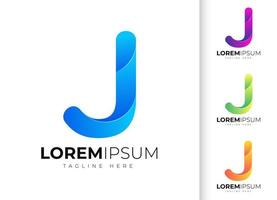 Letter j logo design template. Creative modern trendy j typography and colorful gradient vector