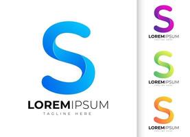 plantilla de diseño de logotipo de letra s. tipografía creativa moderna de moda y degradado colorido vector