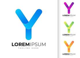 Letter y logo design template. Creative modern trendy y typography and colorful gradient vector