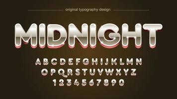 rounded metallic 3d uppercase typography vector