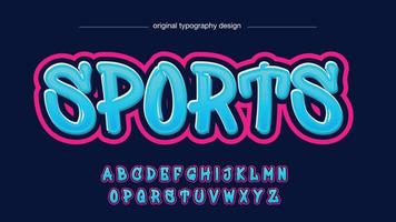 blue and pink neon modern graffiti typography vector