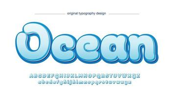 tipografía de juegos de dibujos animados en 3d redondeada azul vector