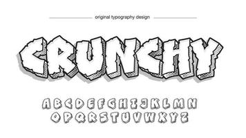 rought 3d bold brush stroke dotted pattern doodle typography vector
