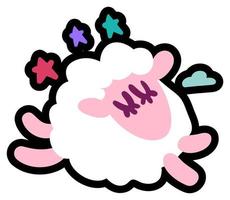 Happy Pretty Sleeping Lamb Dreams Symbol Cartoon vector