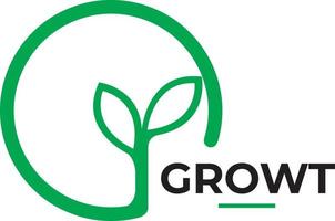 leaf growth logo design vector