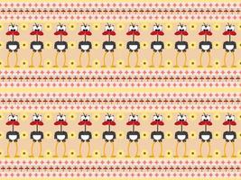 ostrich cartoon character seamless pattern on orange background vector