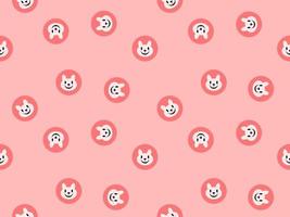 Bear cartoon character seamless pattern on pink background. vector