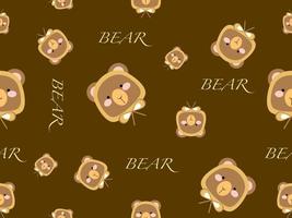 Monkey cartoon character seamless pattern on brown background vector