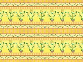 flower seamless pattern on yellow background vector