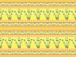 flower seamless pattern on yellow background vector