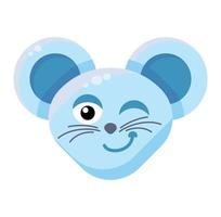 Emoji Cute Funny Animal Mouse Winking Expression vector