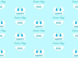 Easter eggs cartoon character seamless pattern on blue background.Easter day vector