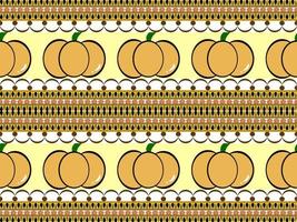 Pumpkin cartoon character seamless pattern on yellow background vector