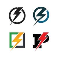 power Lightning Logo Template vector