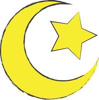 símbolo de ramadán de luna y estrella vector