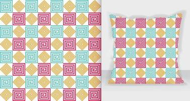 Abstract geometric square lines pattern with pillow mockup vector