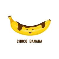 diseño de logotipo de plátano choco vector