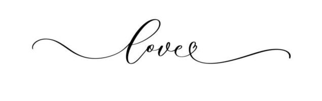 Love handwritten calligraphy text vector script.