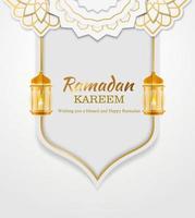 ilustración de banner de eid mubarak y ramadan kareem realista simple vector