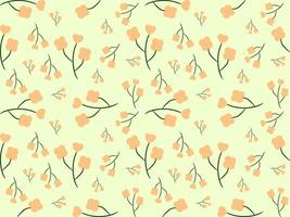 seamless floral pattern on green background vector