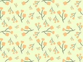 seamless floral pattern on green background vector