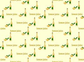 Lemonade cartoon character seamless pattern on yellow background.Pixel style vector