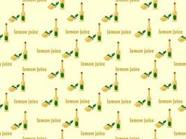 Lemonade cartoon character seamless pattern on yellow background.Pixel style vector