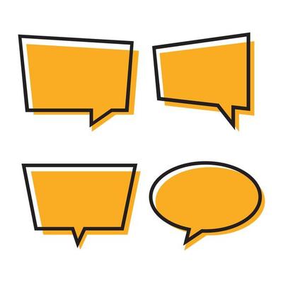 Vector illustration of blank chat bubble with outline. Suitable for design element of infographic, information, and speech bubble message.