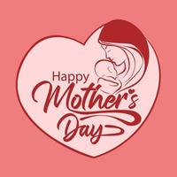 mothers day concept illustration holding baby with love