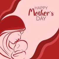 mothers day concept illustration holding baby with love