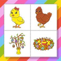 Cartoon character. Easter theme. Colorful vector illustration. Isolated on white background. Design element. Template for your design, books, stickers, cards.